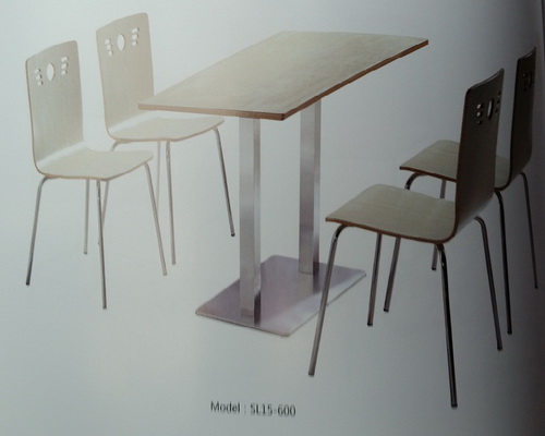 4人（rén）分體曲（qǔ）木椅防火板餐桌 (2)