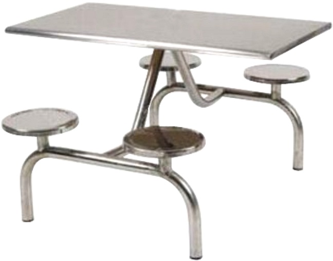 4人圓凳不鏽鋼餐（cān）桌（zhuō）